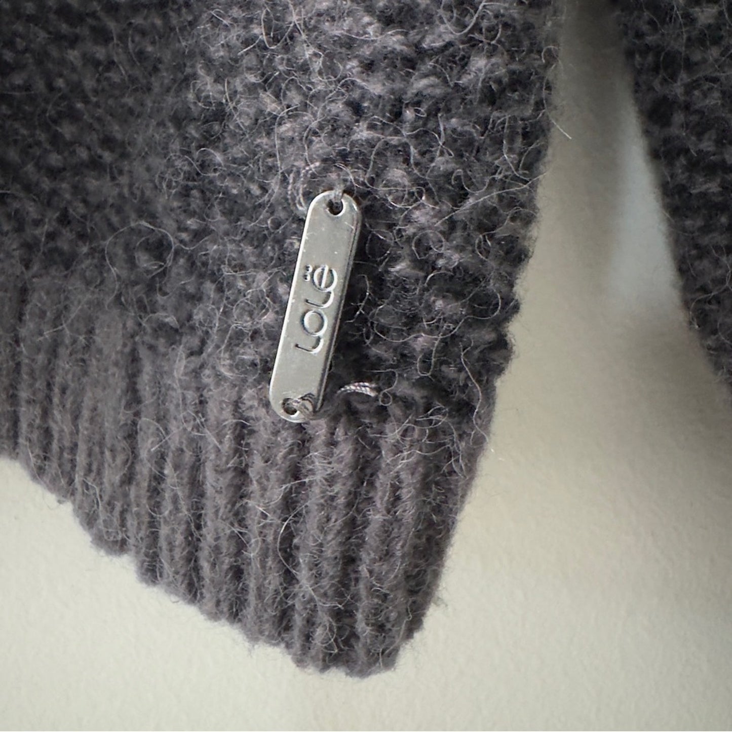 Lole Alpaca Blend Charcoal tight Knit Sweater crew neck long sleeve warm cozy XL