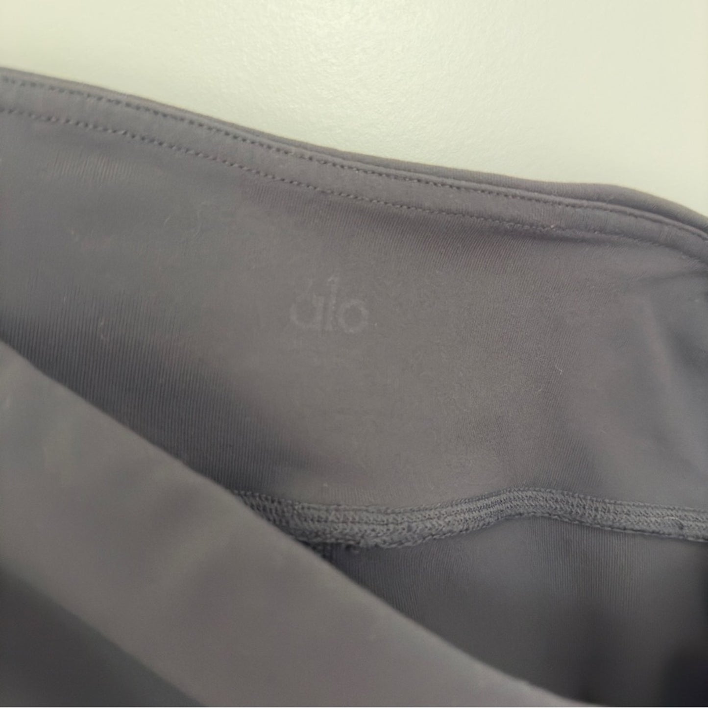 Alo Moto Athletic Leggings Mesh Faux Leather Active Athleisure Activewear Gray