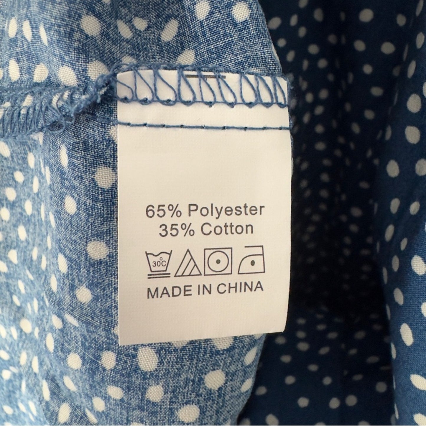 NWT Vernacular Off the Shoulder Blue White Polka Dot Dress Tiered Romantic Midi