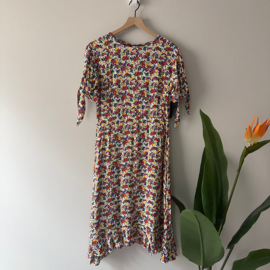 Faithfull the Brand Emilia Midi Dress in Lumina Floral Print grandmacore ruffle