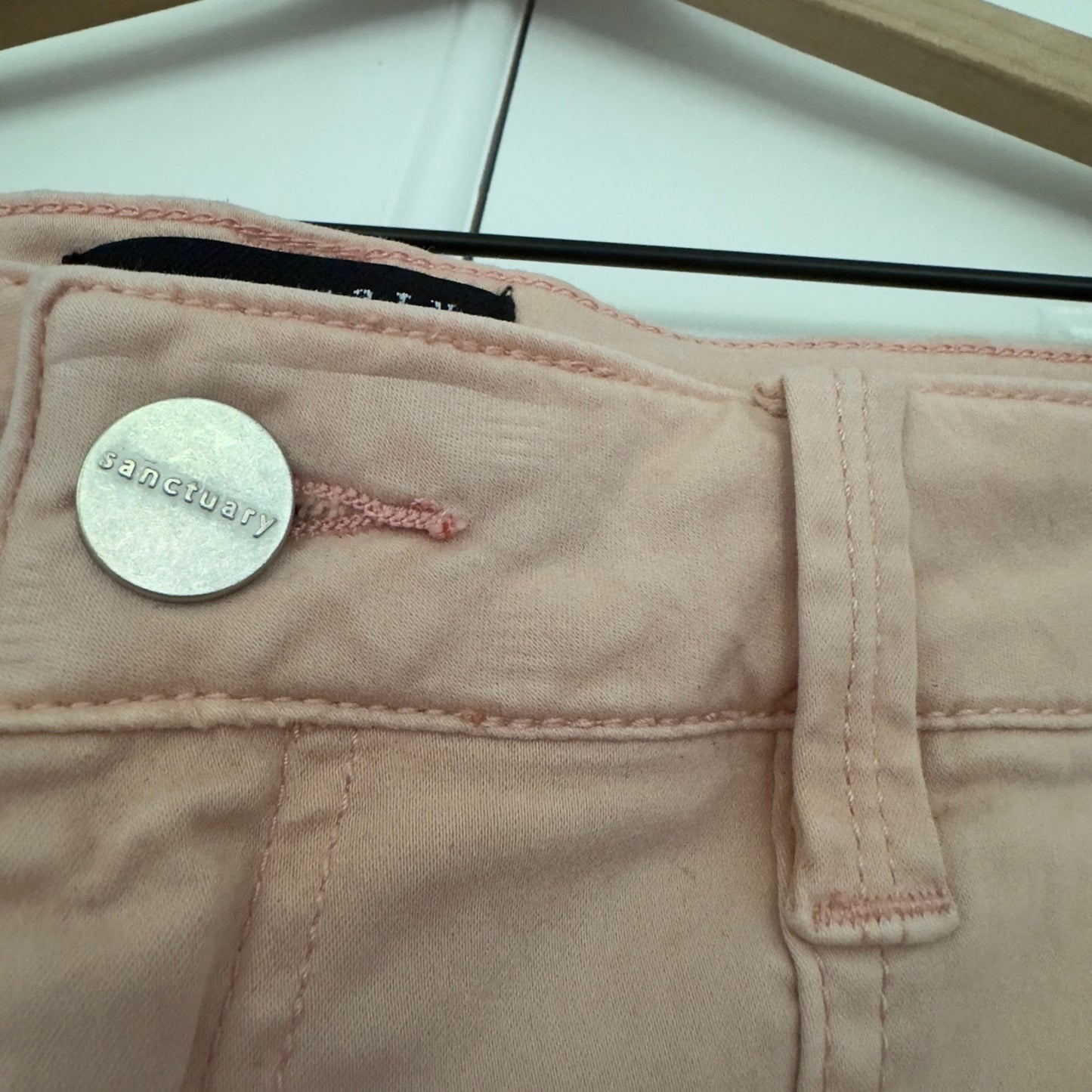 Sanctuary Denim Pale Pink cargo style pants zip button solid pockets zipper 31