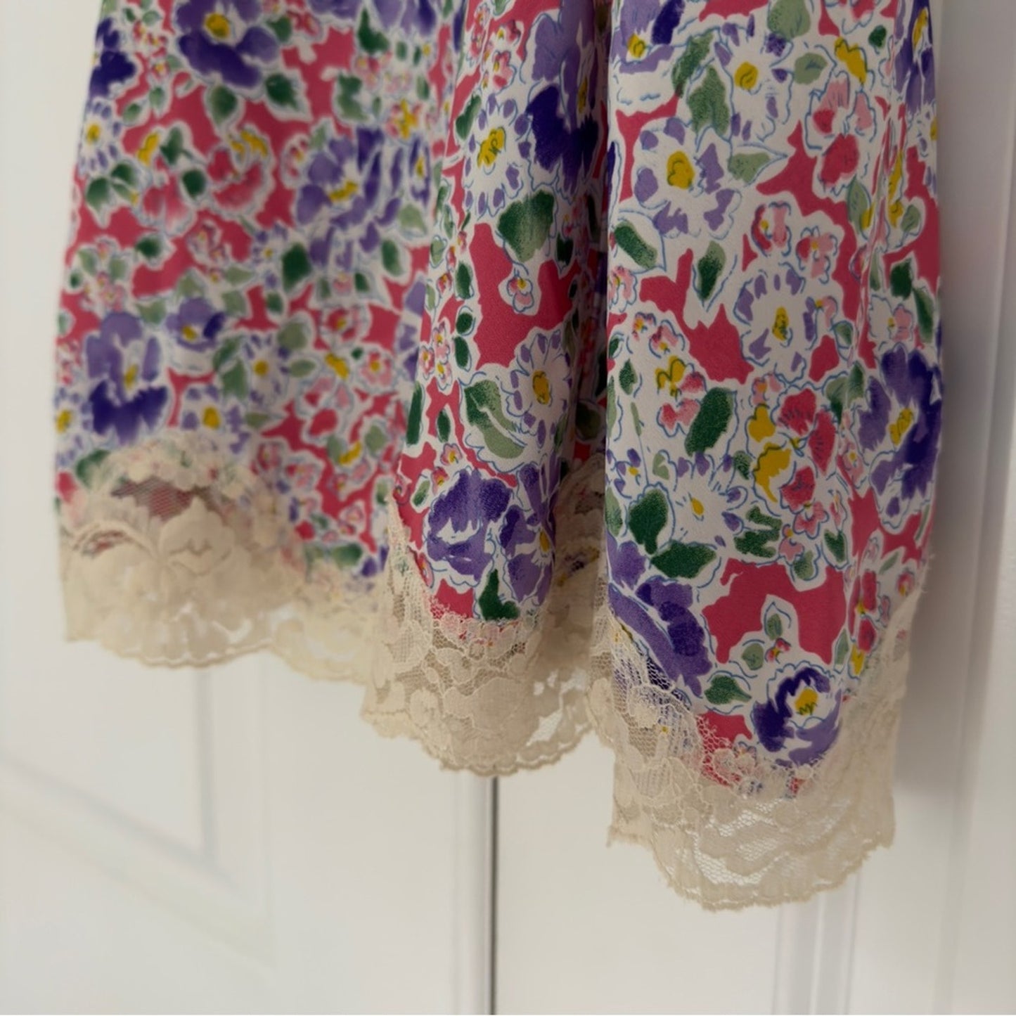 Victoria’s Secret Vintage Gold Label 90s Slip Dress Floral Lace Hem Lingerie P