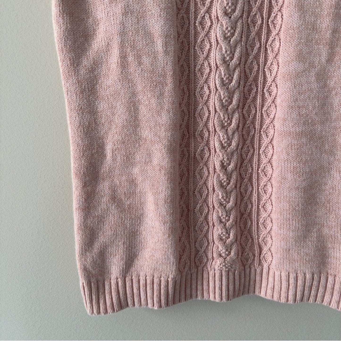 Lilly Pulitzer Pink Cable Knit Short Sleeve Sweater cotton/dehaired angora blend