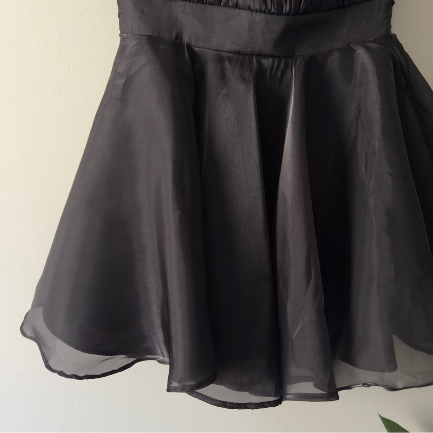 Anthropologie Mable Stylish Black Strapless Mini Little Black Dress LBD flare M