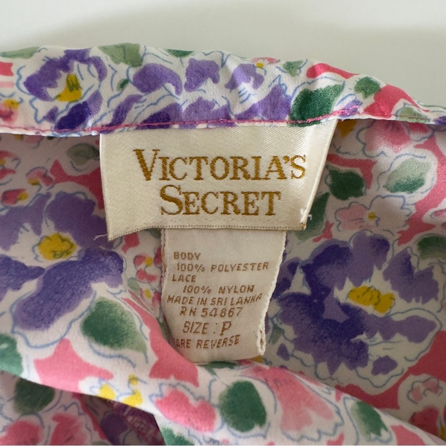 Victoria’s Secret Vintage Gold Label 90s Slip Dress Floral Lace Hem Lingerie P