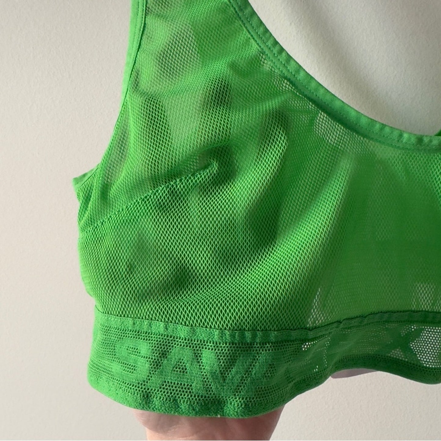 Savage X Fenty Green Women's Mesh Intimate Bra sports wireless lingerie sheer L