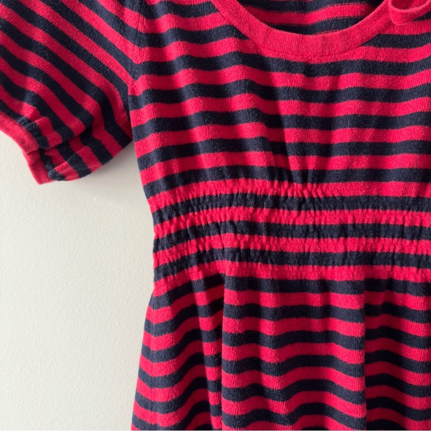 Juicy Couture Vintage Y2K Babydoll Cotton/Silk/Cashmere Sweater Top Striped Bow