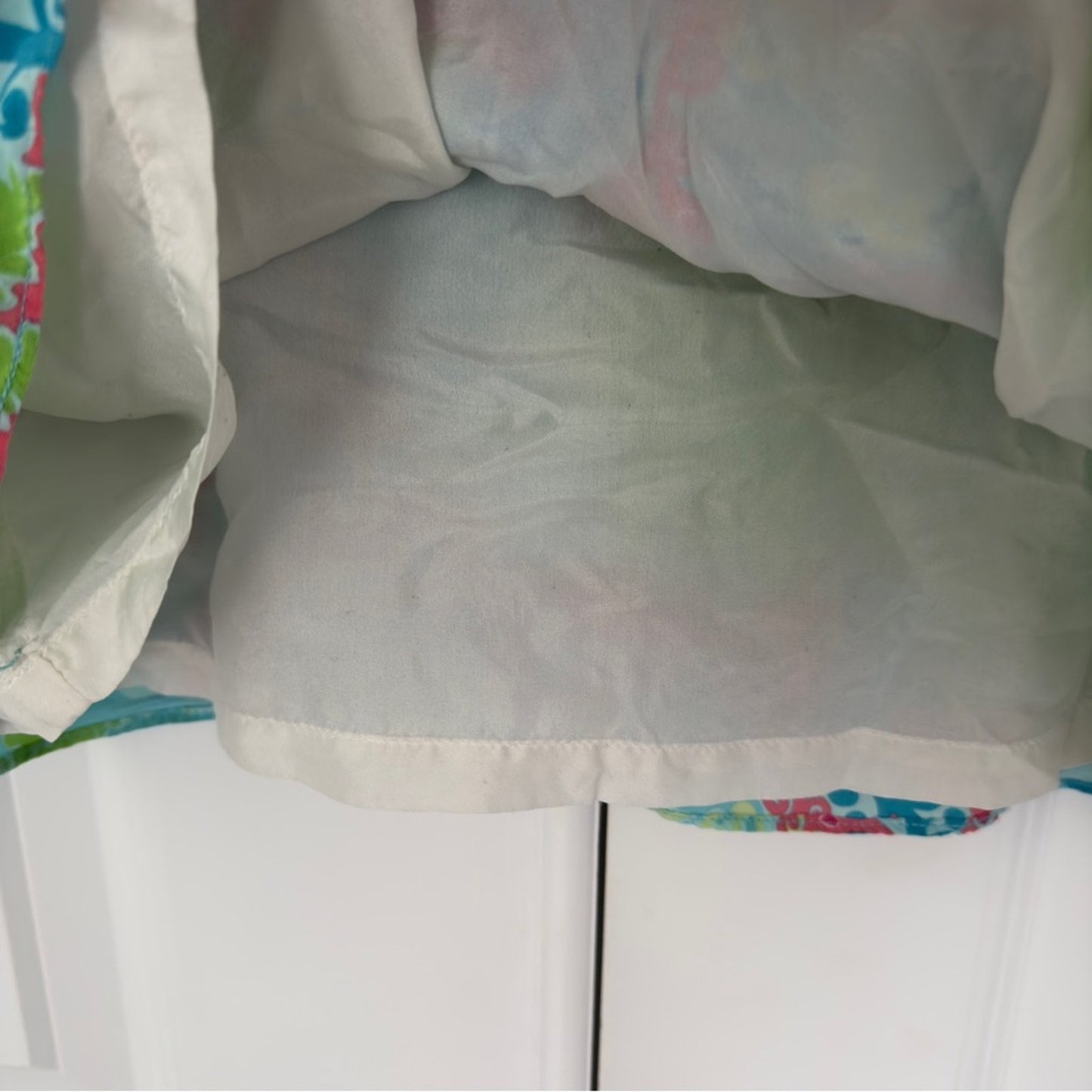 Lilly Pulitzer 100% Silk Mini Dress Beach Floral Lizard Print Preppy 3/4 Sleeve