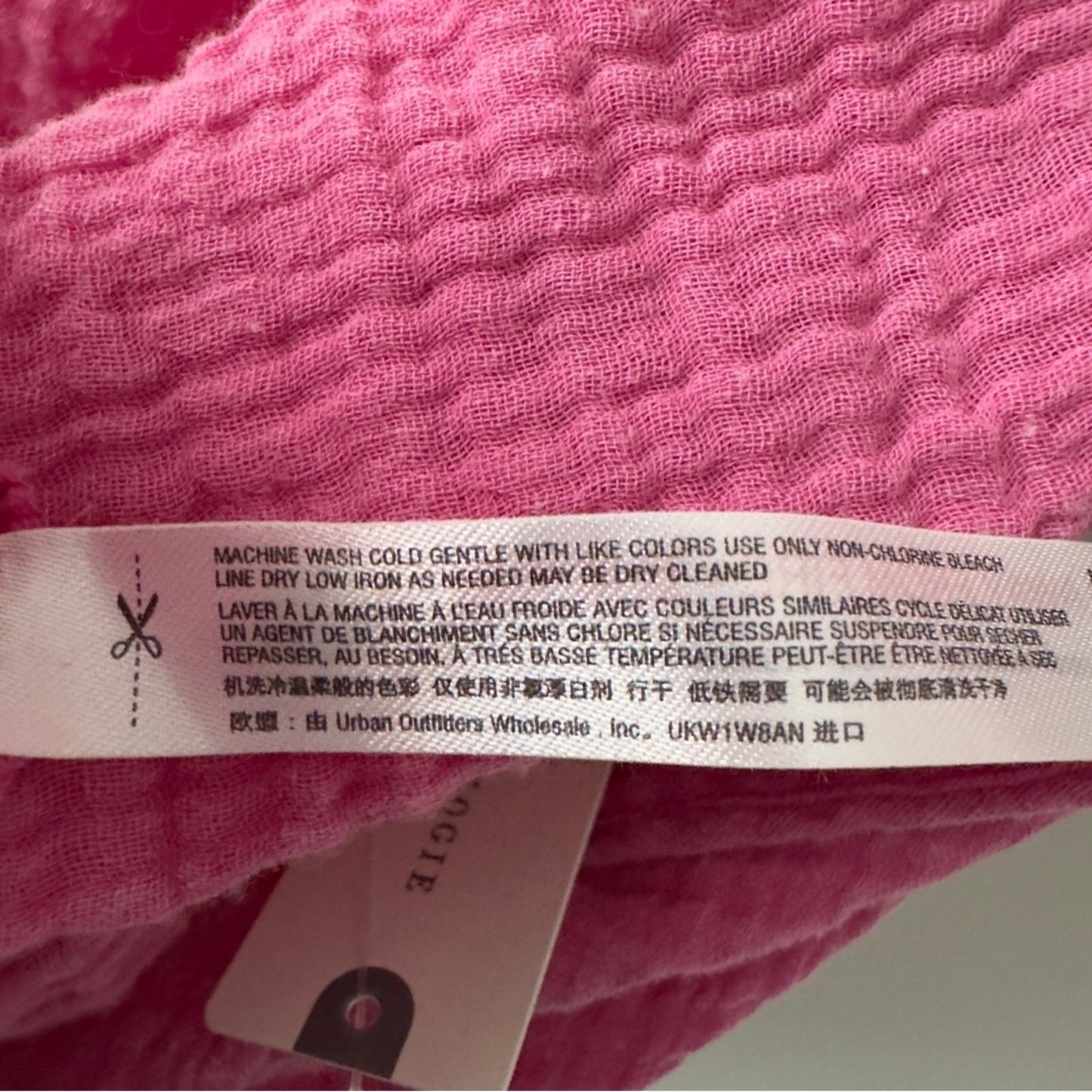 Anthropologie Pink gauze fabric braided strap mini dress halter 100% cotton NWT