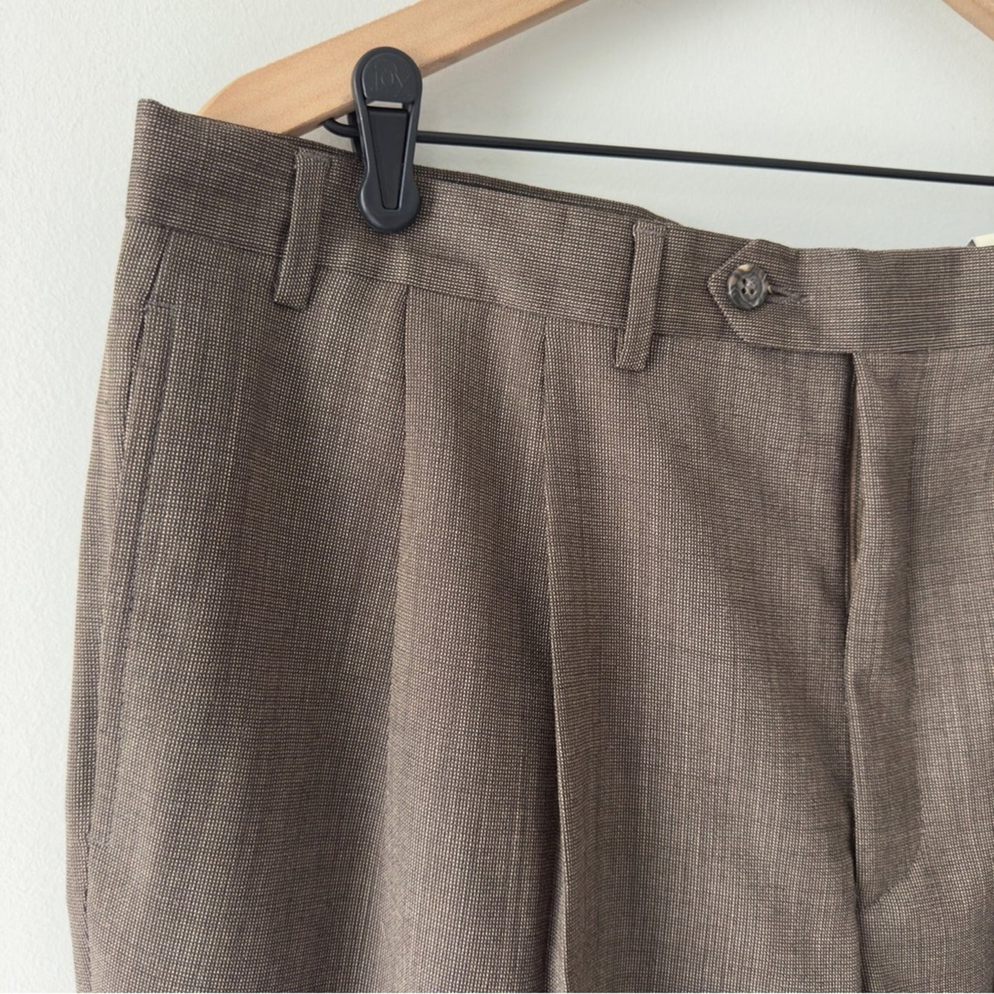 Vintage Lauren Ralph Lauren 100% Wool Dress Pants Brown Rolled Hem Pleated 90s