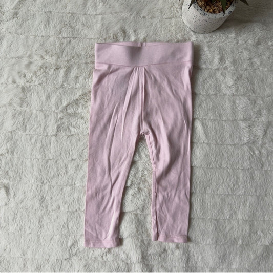 Wonder Nation Soft Pink baby Leggings cotton blend elastic waist solid 6-9months