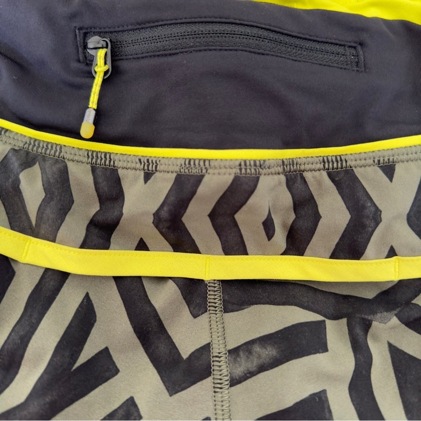 Lululemon Run Times Short *4-way Stretch Chevron Shuffle Fatigue Green Black Pea