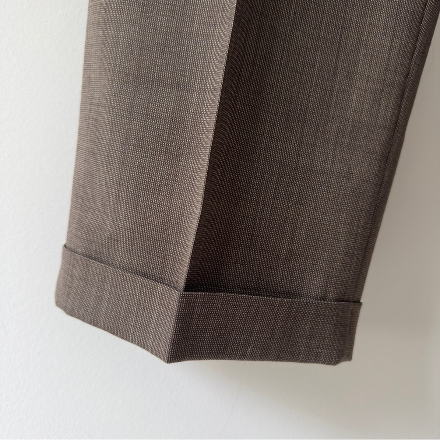 Vintage Lauren Ralph Lauren 100% Wool Dress Pants Brown Rolled Hem Pleated 90s