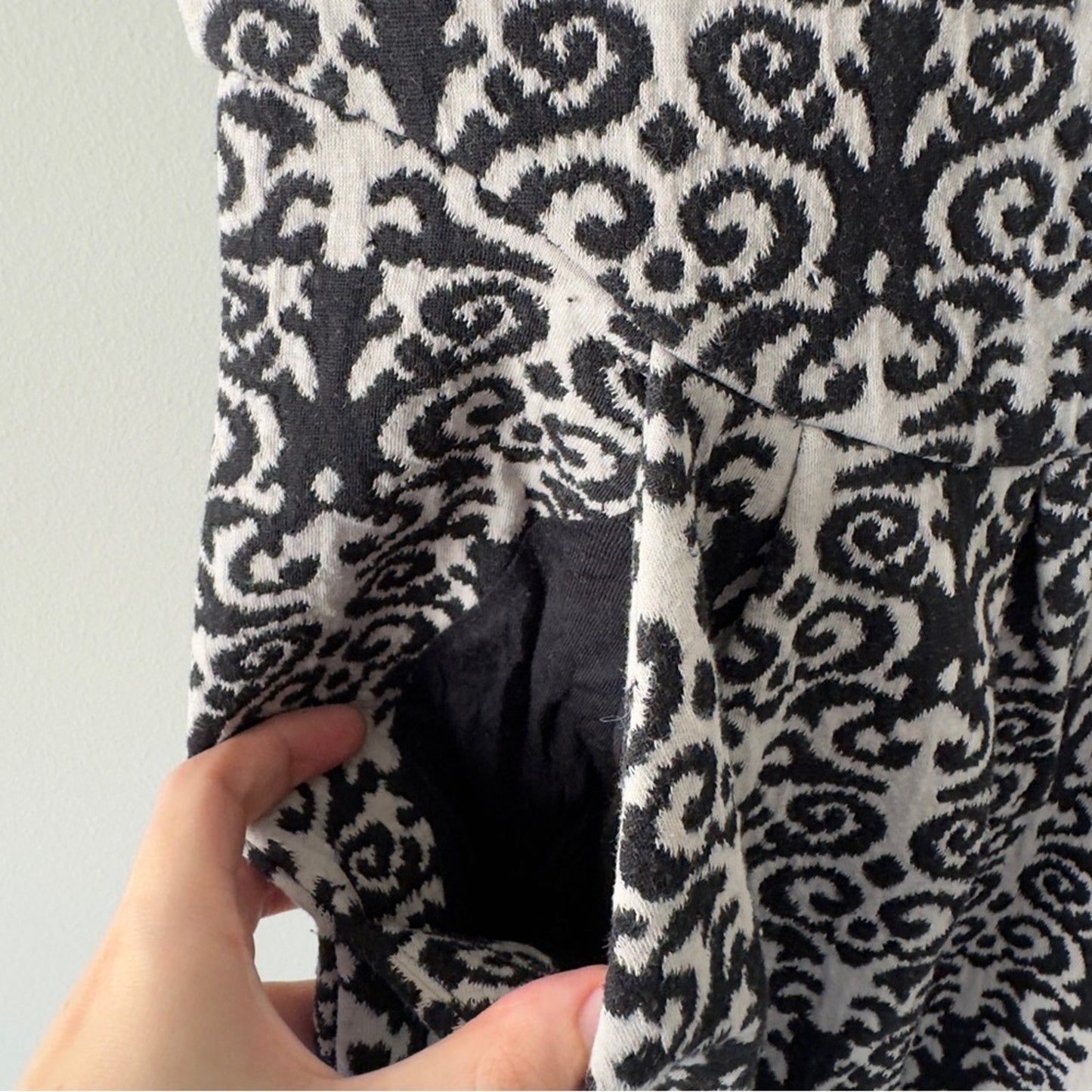 Anthropologie Deletta Black White Cutout Back Mini Dress A-Line Short Sleeve S