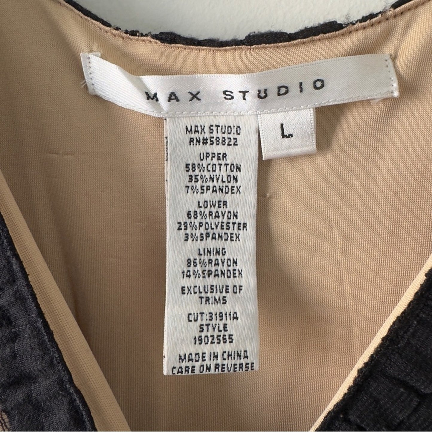 Vintage Y2K Max Studio Elegant Black Lace Bodice Dress Mini v-neck sleeveless L