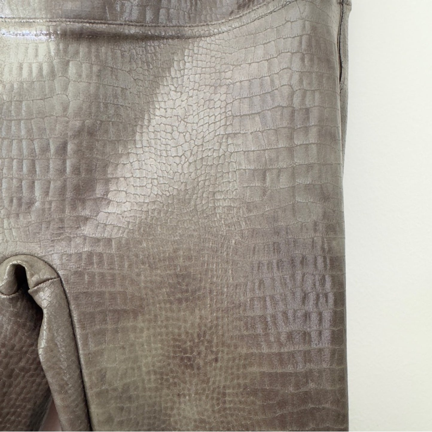 Spanx Reptile Skin Snakeskin Athletic Leggings Stretch High Waist Athleisure EUC