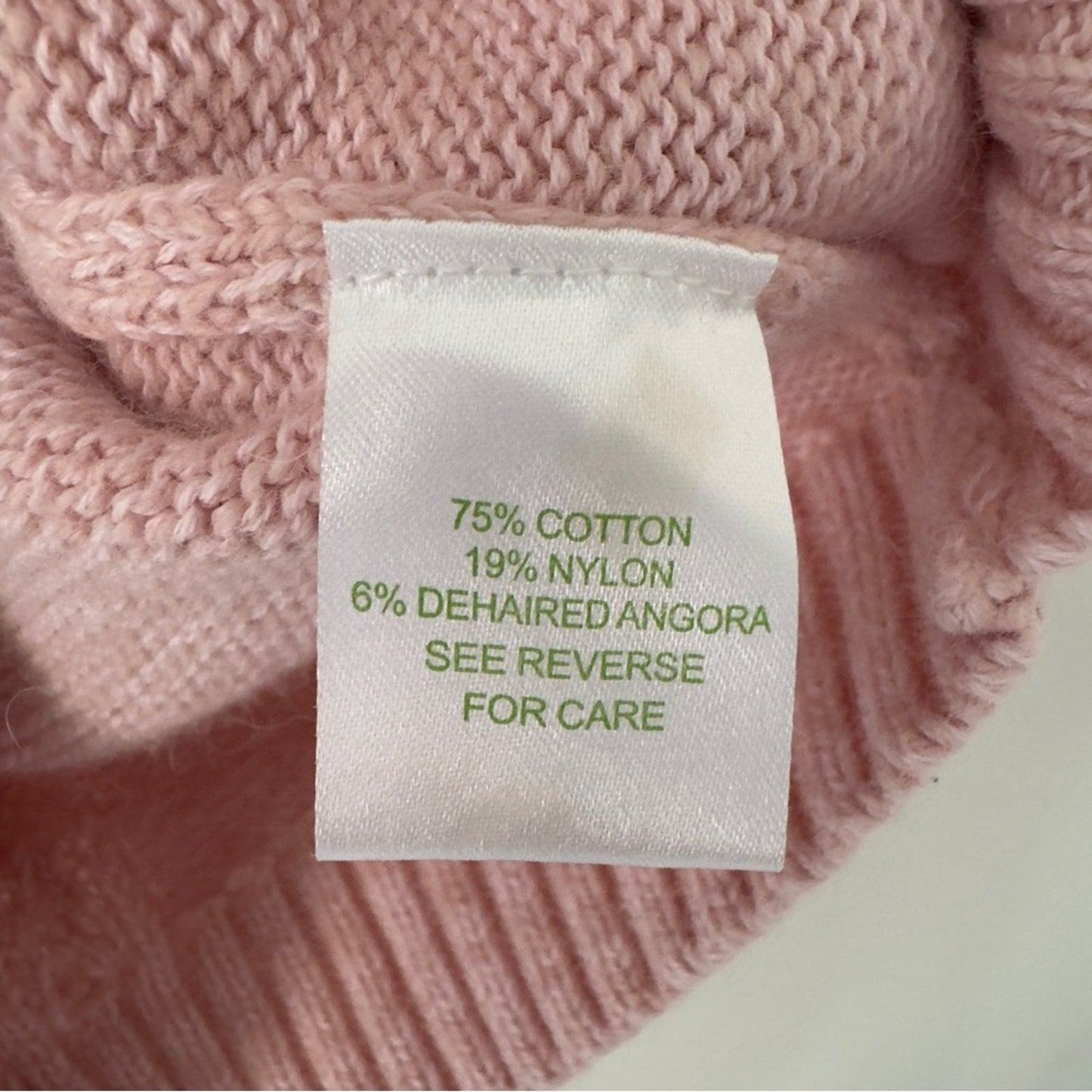 Lilly Pulitzer Pink Cable Knit Short Sleeve Sweater cotton/dehaired angora blend