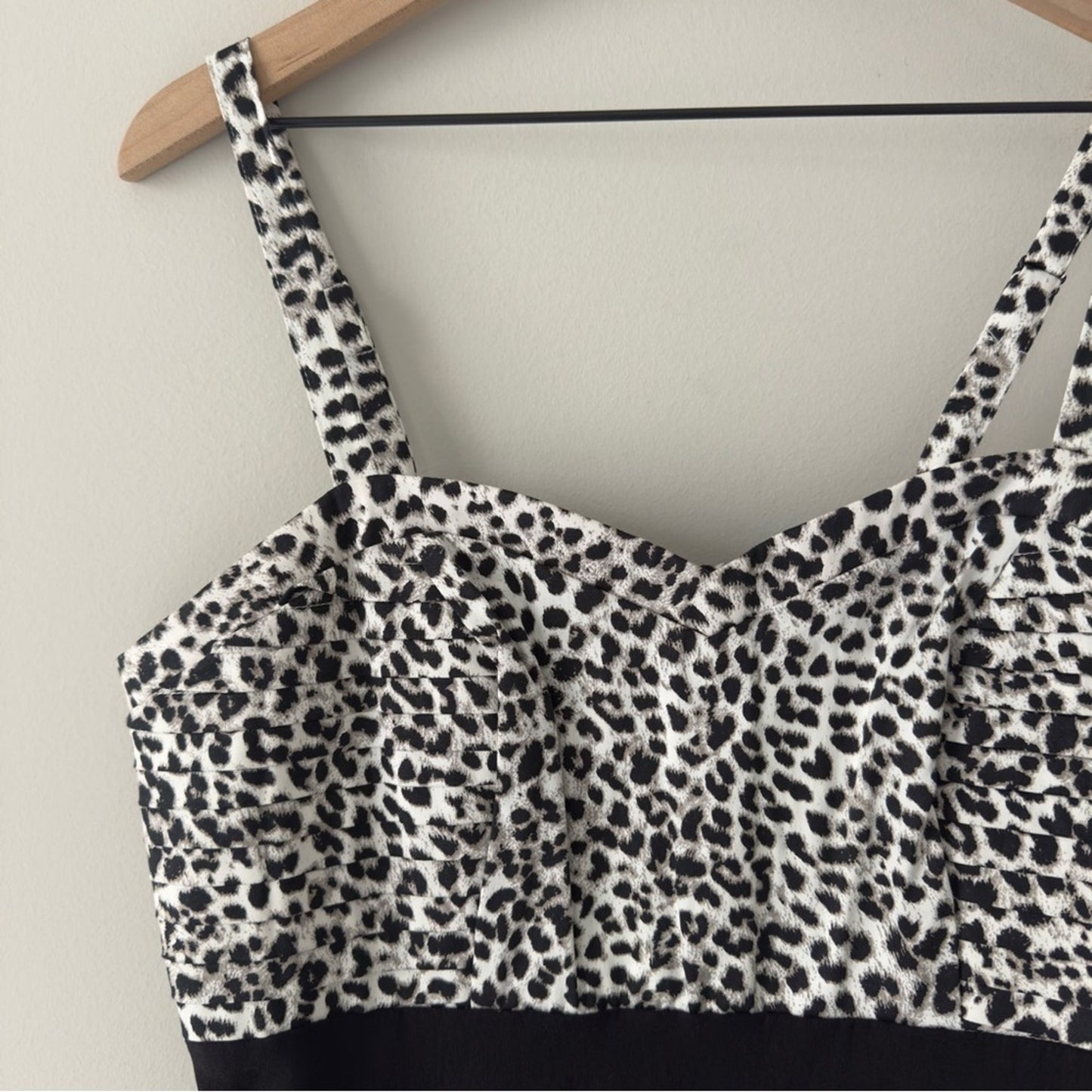 Torrid Black and White Animal Print Sleeveless Ruffle Pleated Pencil Mini Dress