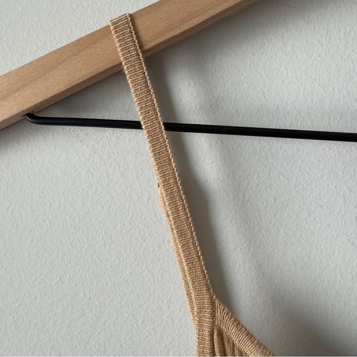 House of Harlow 1960 Revolve Tan Ribbed Mini Dress adjustable spaghetti straps S