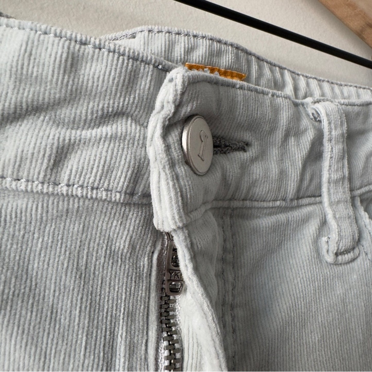 Pilcro and the Letterpress Corduroy Zipper Ankle Pants light blue pockets button