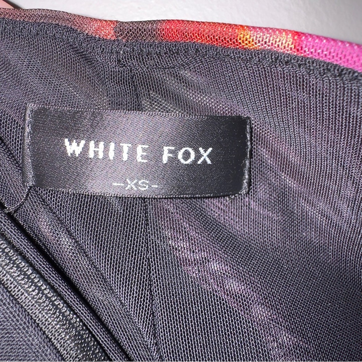 White Fox Mesh Slit Hem Front Mini Skirt Zipper Zip Up Back Stretch Sexy Short