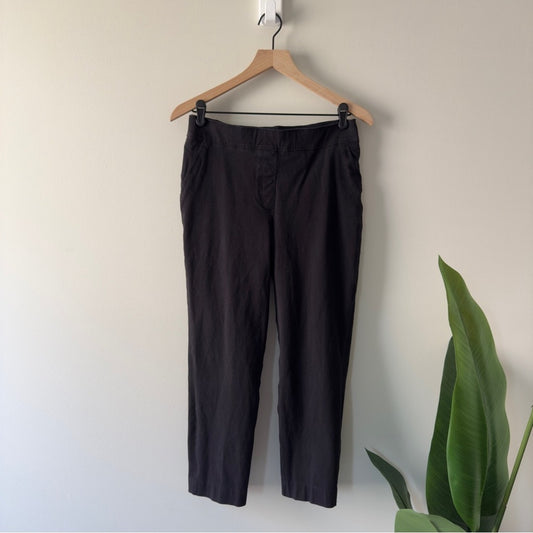 SPANX Black Stretch Chinos straight leg solid back pockets cotton casual elastic