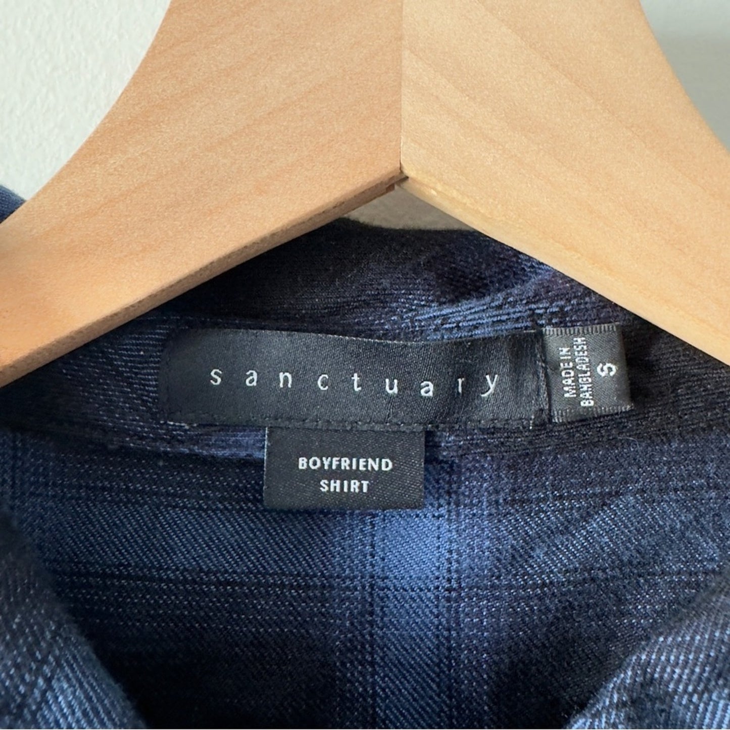 Anthropologie Sanctuary Plaid button down shirt blue black long sleeve collared