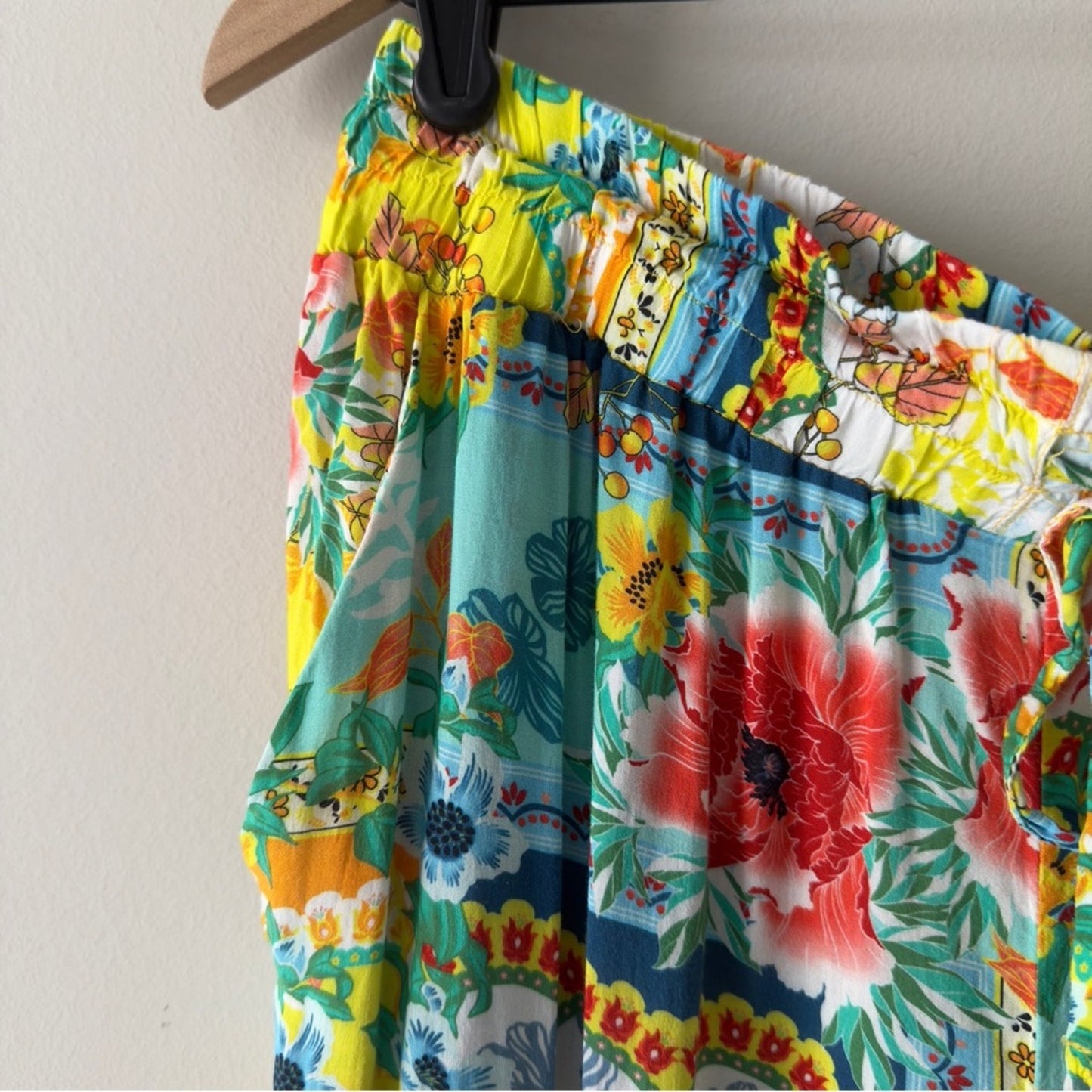 Cia. Maritima Floral Print Women's Pants Boho Bohemian Hippie Tassel Drawstring