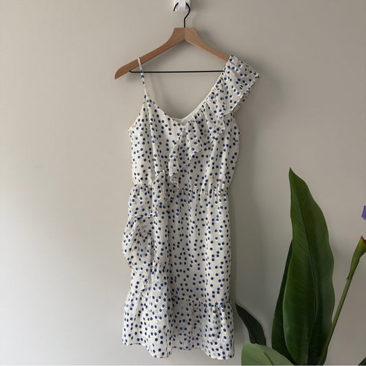 Lilly Pulitzer Madelina Dress Mini Sundress asymmetric polka dot lined A-Line S