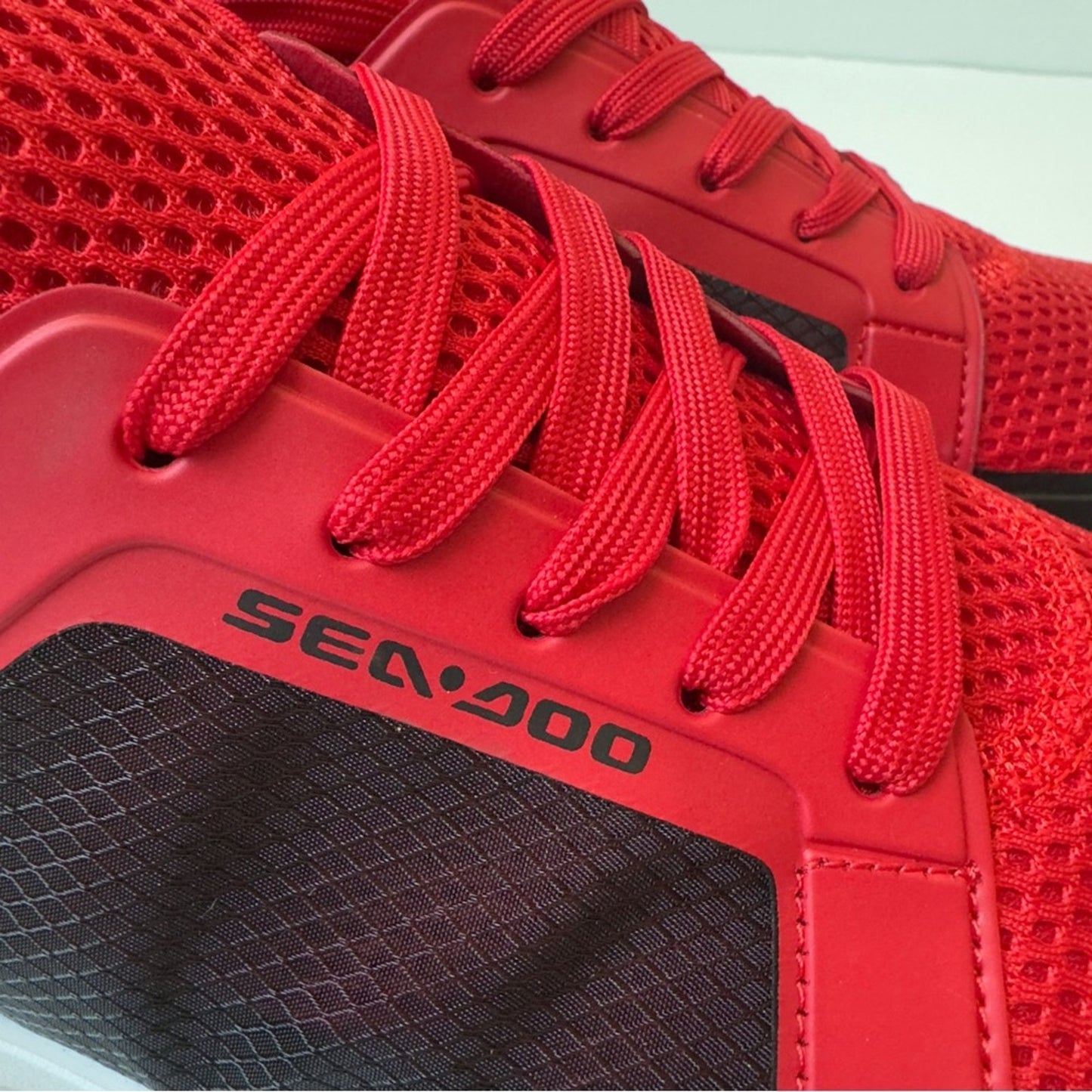 Sea-Doo Water Shoes in Red Black jet ski Sneakers water sports drain holes mesh