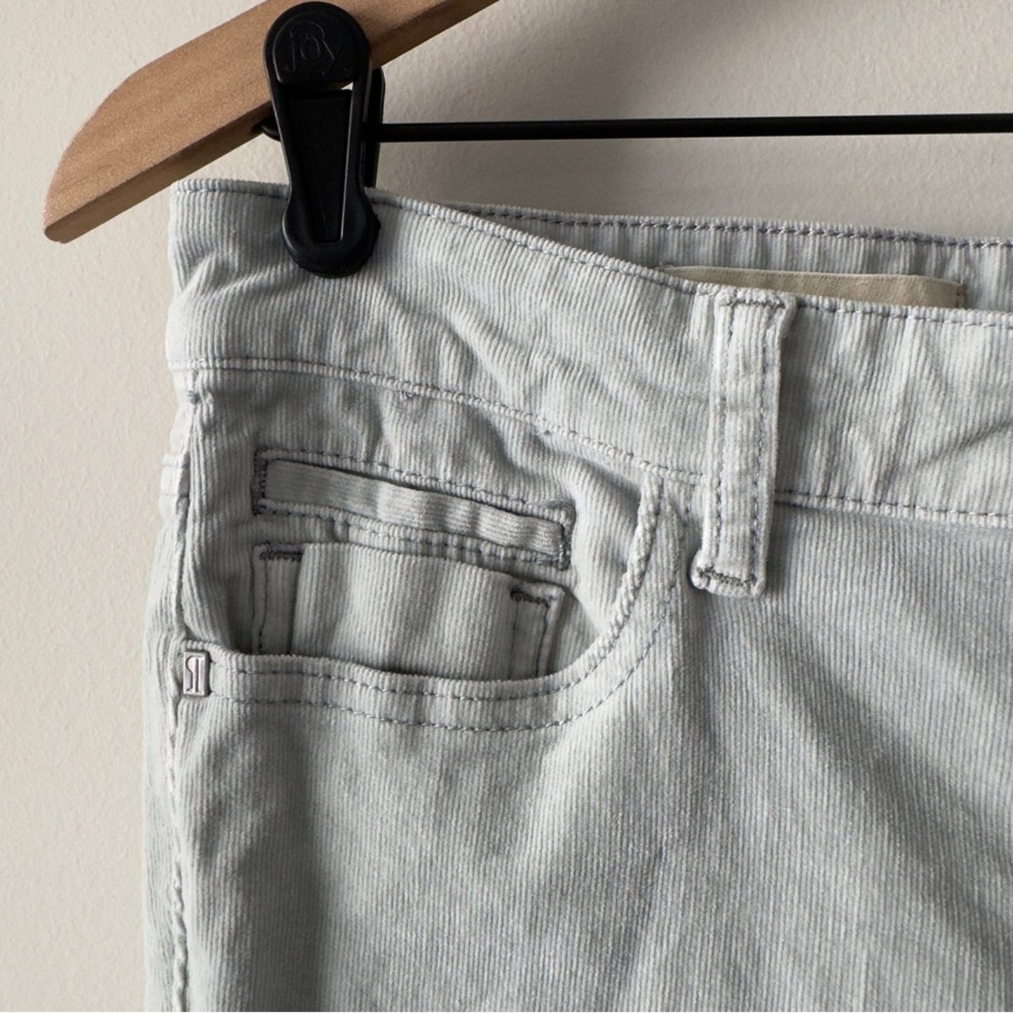 Pilcro and the Letterpress Corduroy Zipper Ankle Pants light blue pockets button
