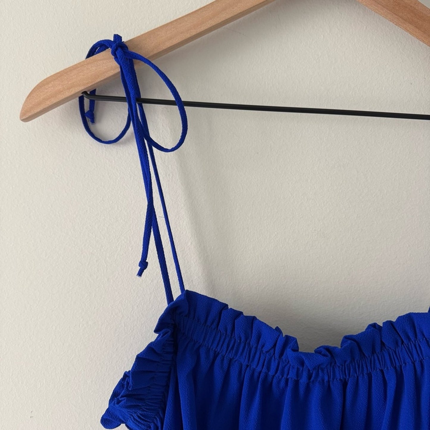 Show Me Your Mumu Angel Mini Dress Royal Blue Shift Tie spaghetti straps pockets