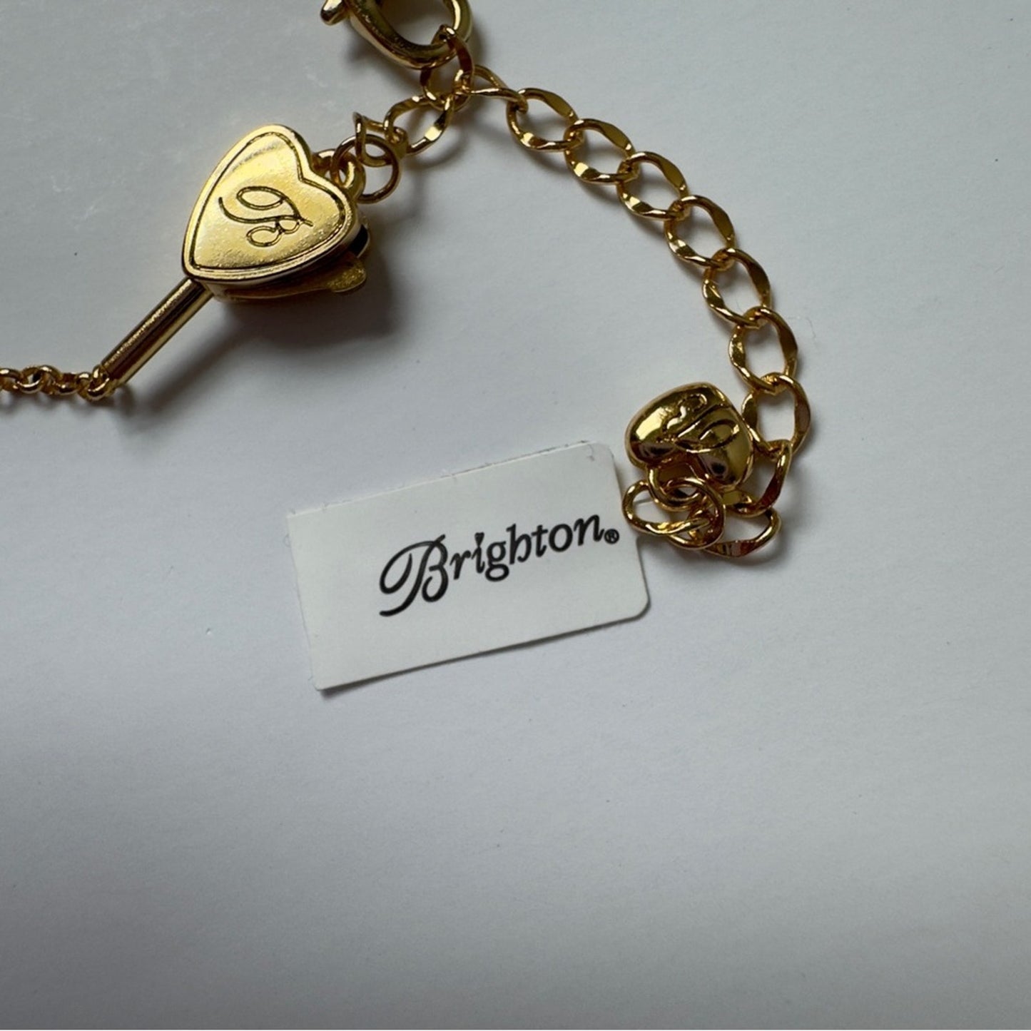 Brighton Elegant Gold & Silver Heart Pendant 2024 Necklace Chain w/ Rainbow Bag