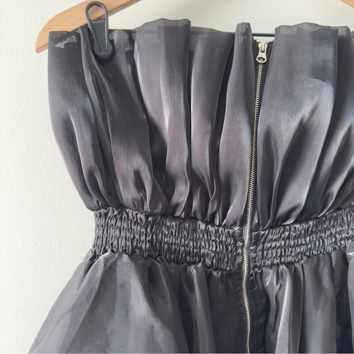 Anthropologie Mable Stylish Black Strapless Mini Little Black Dress LBD flare M