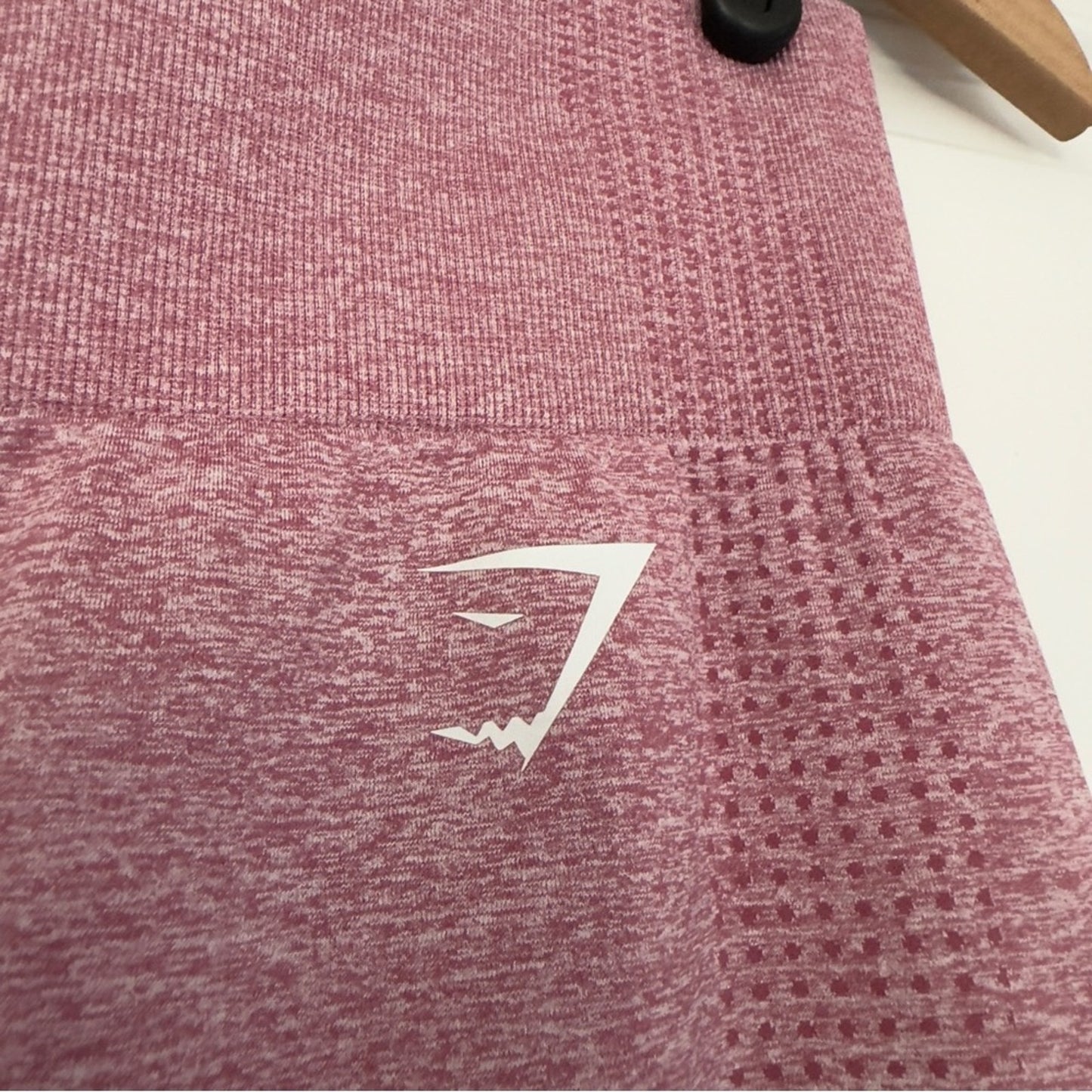 Gymshark high rise athletic leggings pink white logo stretch gym workout active