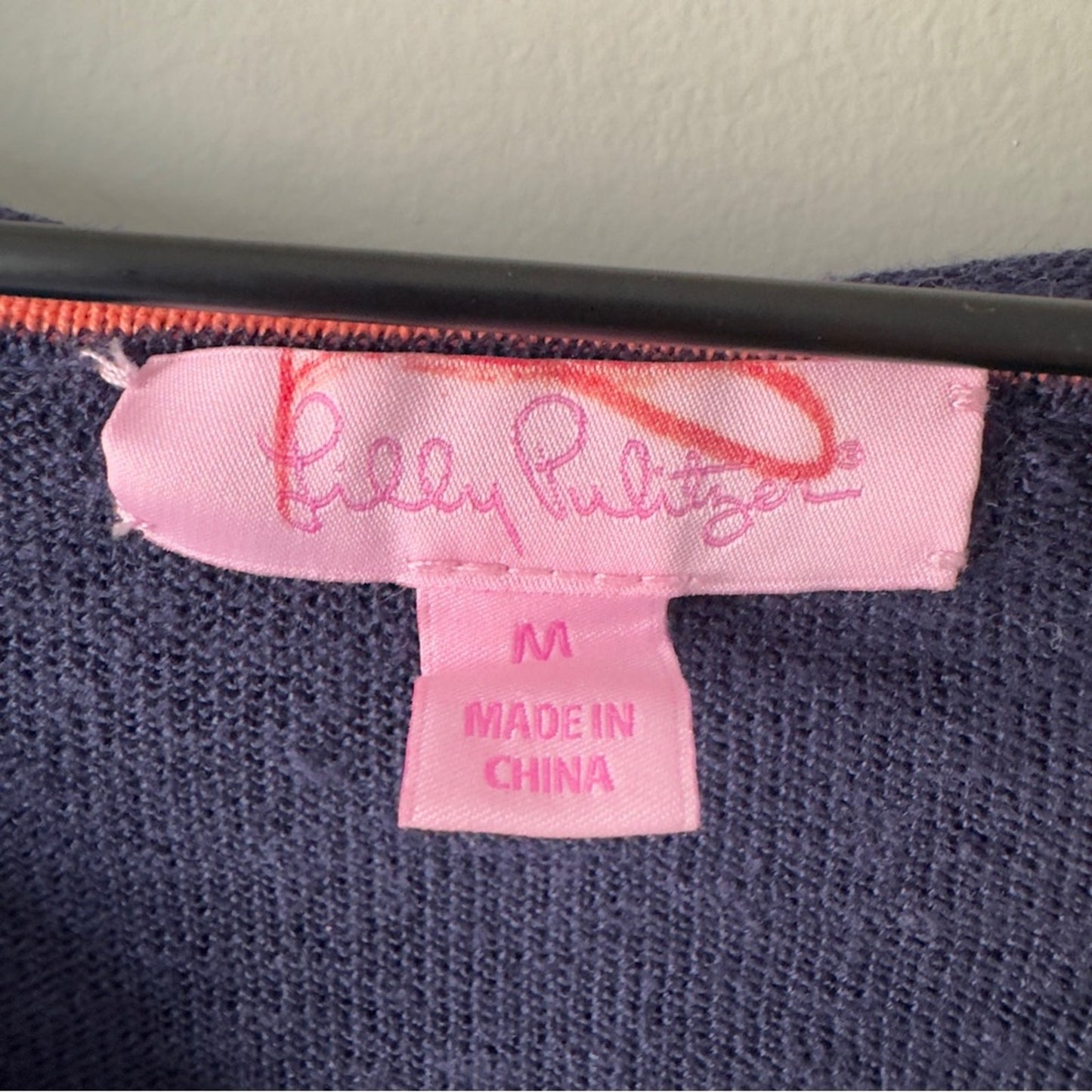 Lilly Pulitzer 100% Linen Hooded Pullover Lightweight Kangaroo pocket navy solid