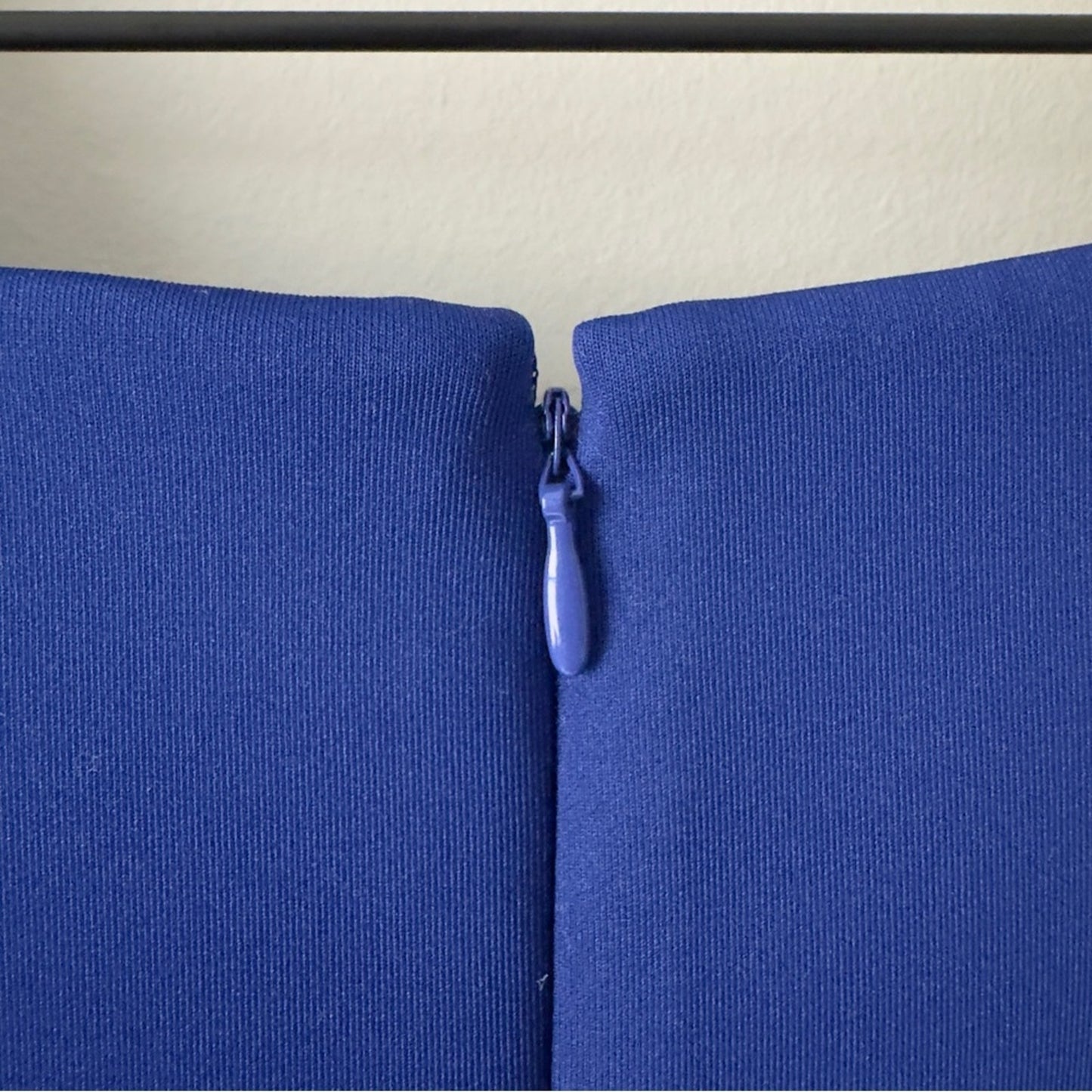 Calvin Klein Royal Blue Mini Pencil Dress Short Cap Sleeve Zip Up Solid Business