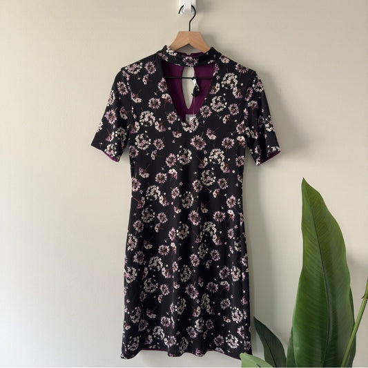 White House Black Market Reversible V-neck Cut Out Sheath Mini Dress Night Out