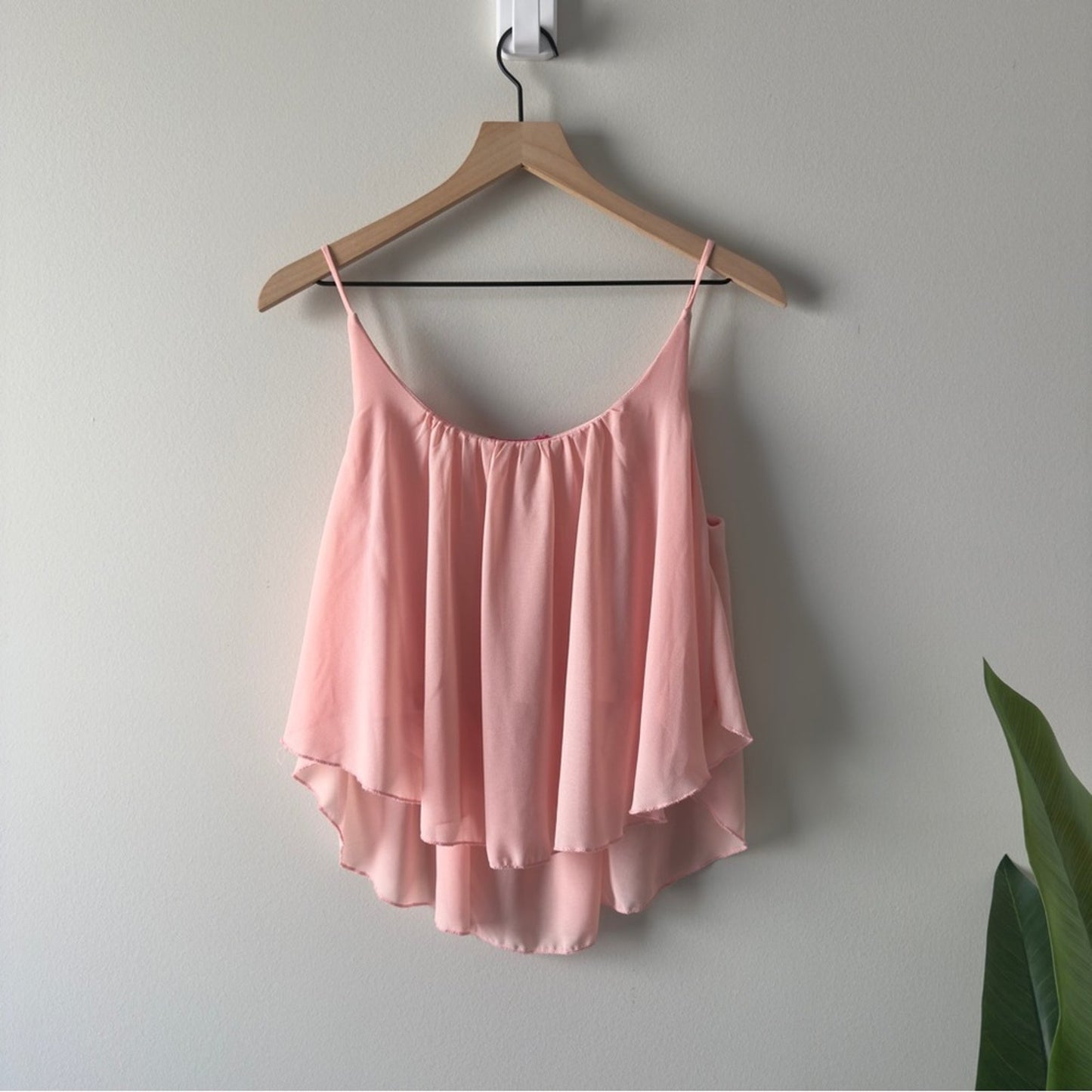 Vintage Y2K Body Central Pink Layered Fringe Camisole Tank Top Spaghetti Strap