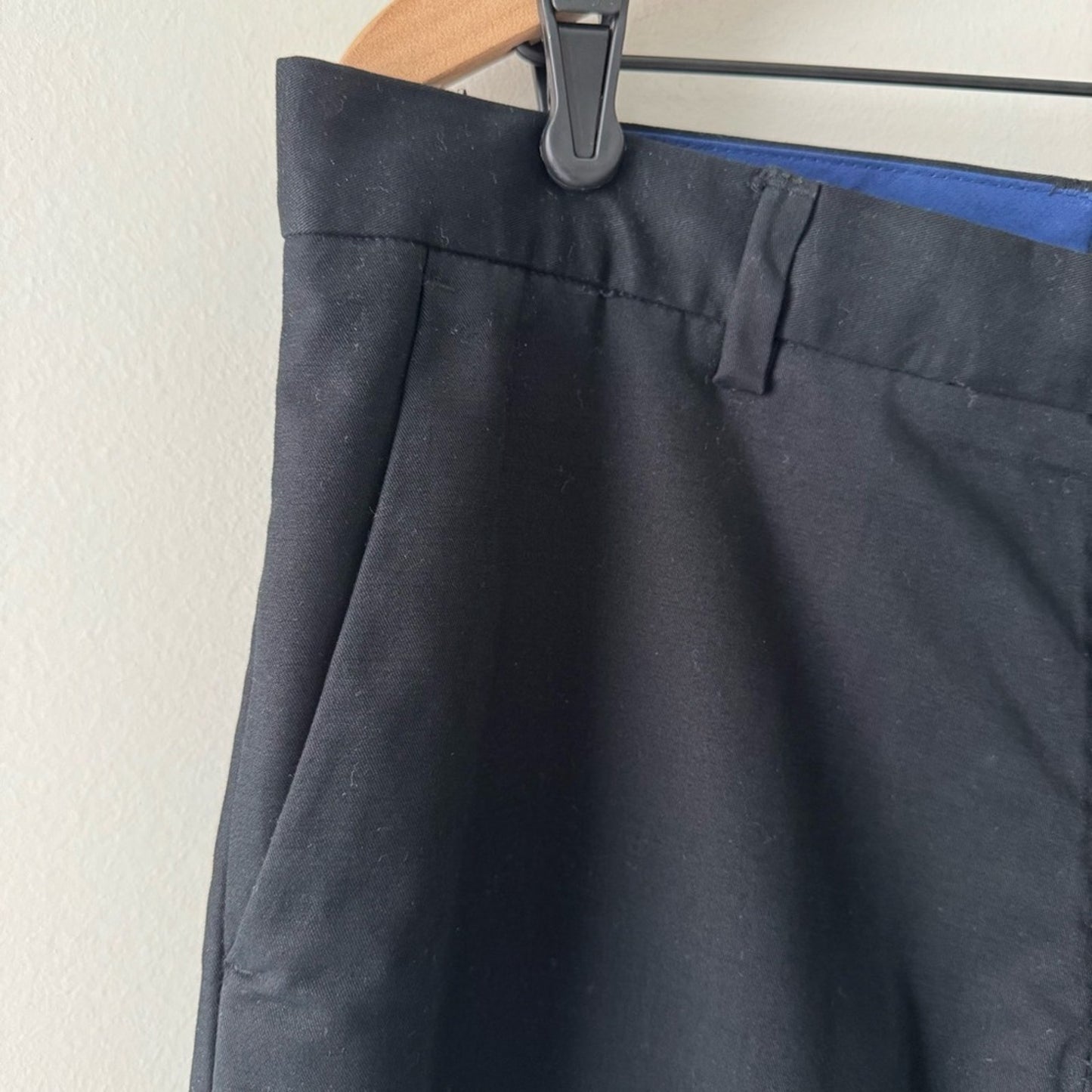 Banana Republic Non-Iron Tailored Fit Black Chinos Zip Hook & Eye Pockets Pants