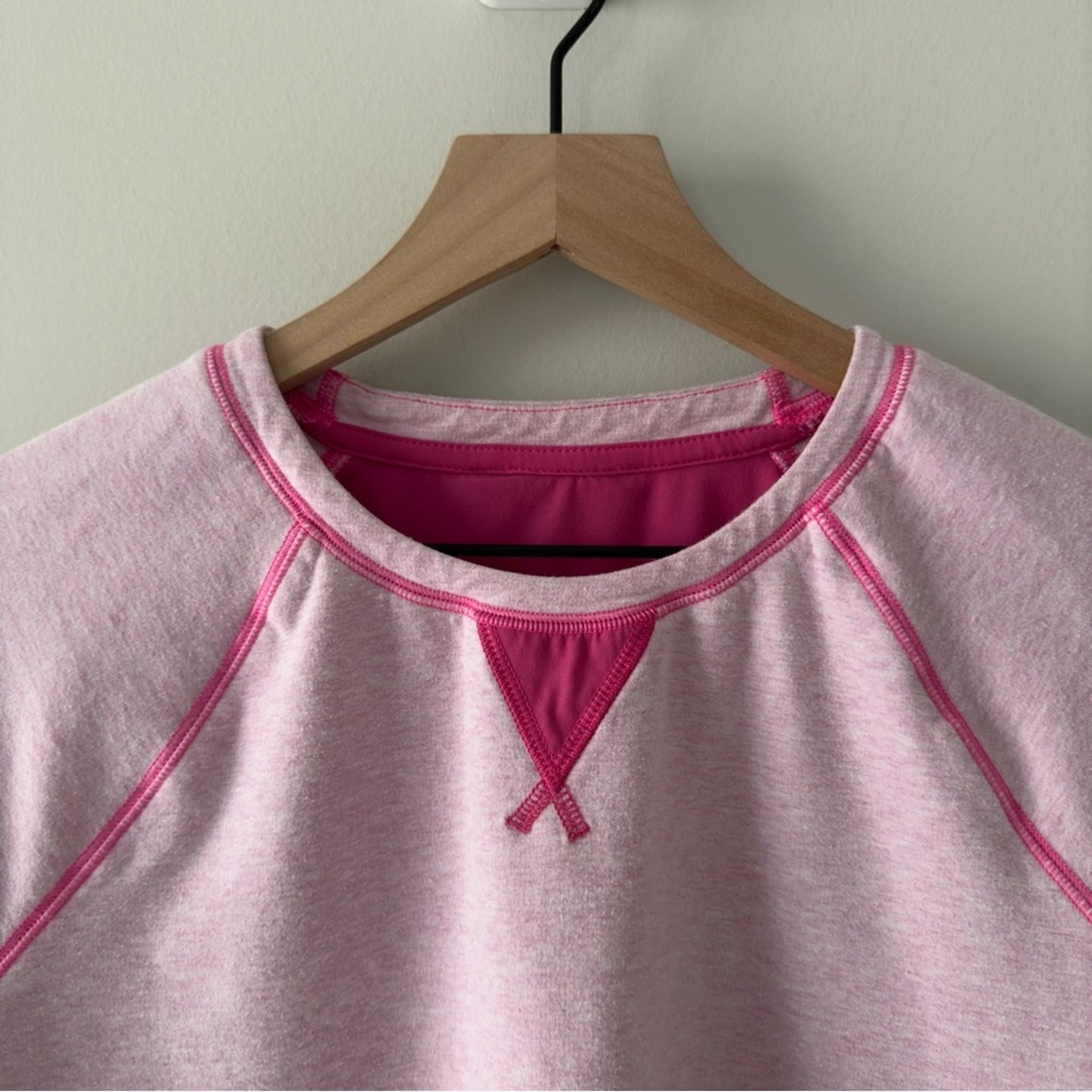 Lululemon Voyage Pullover Pink Long Sleeve Sweatshirt colorblock thumb holes