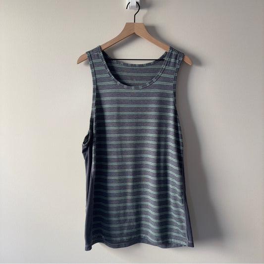 Lululemon T.H.E. Tank in Double Dip Stripe Heathered Inkwell Vintage Green top