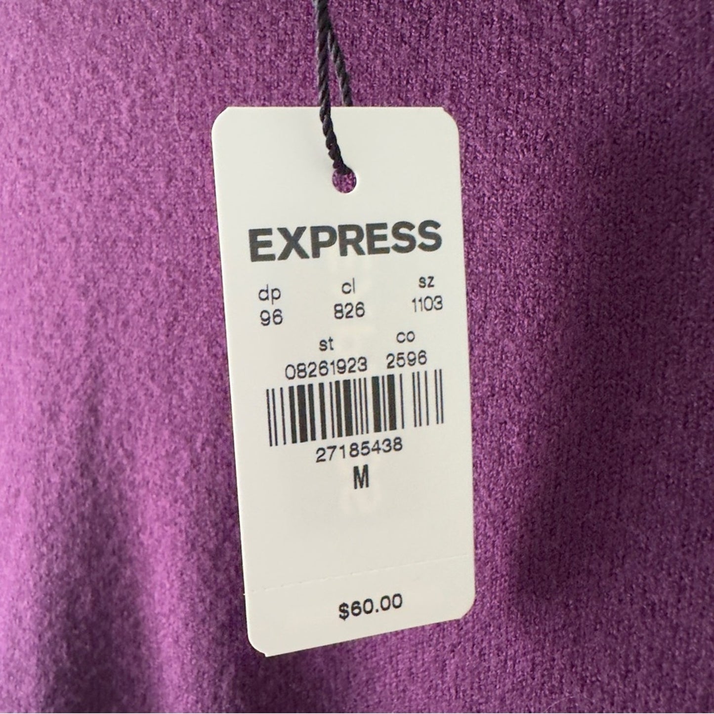 Express Deep Purple Turtleneck Sweater Long Sleeve Tight Knit Soft Solid Autumn