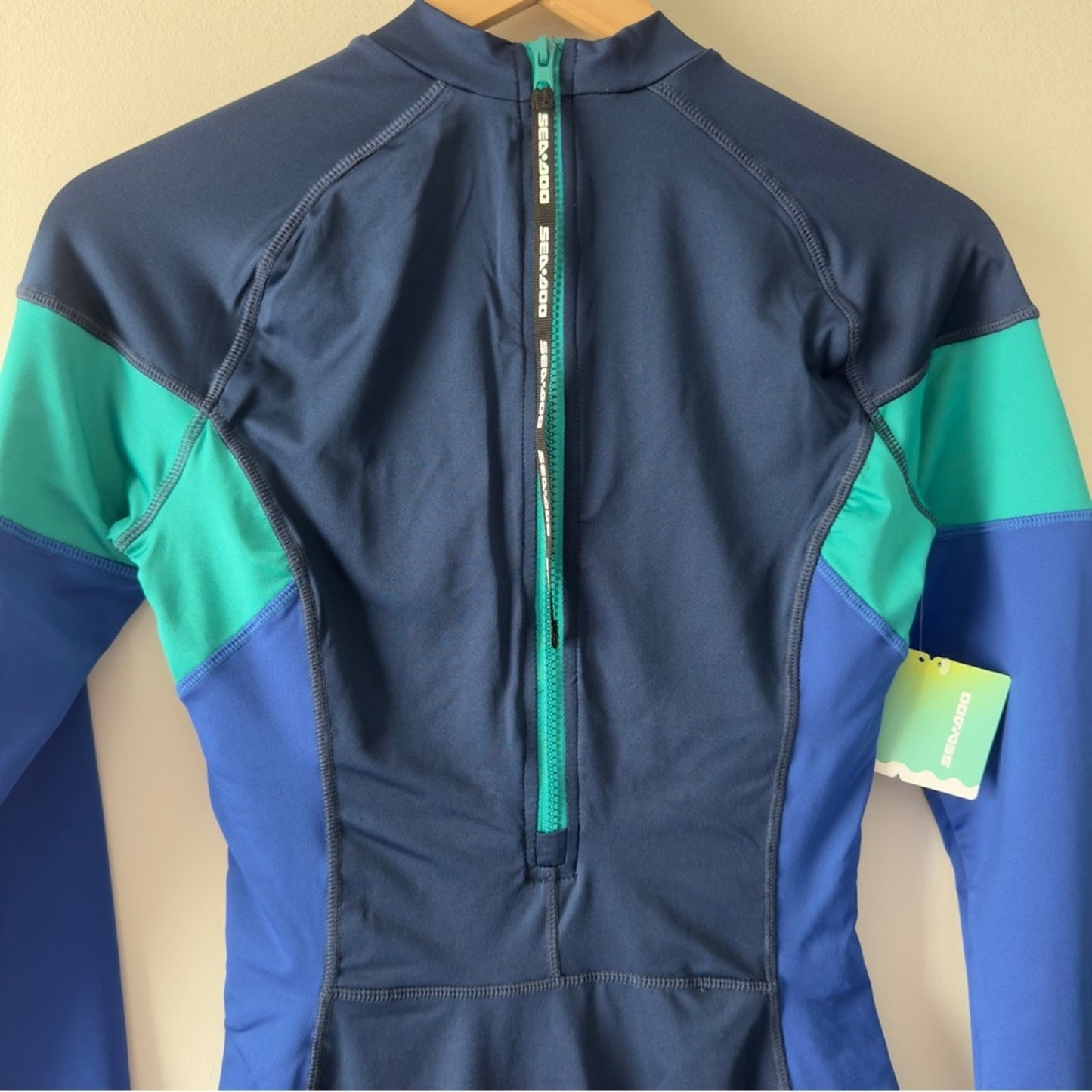 Sea-Doo Women’s One-Piece Suit Rashguard Marine/Navy Watersports Long Sleeve NWT