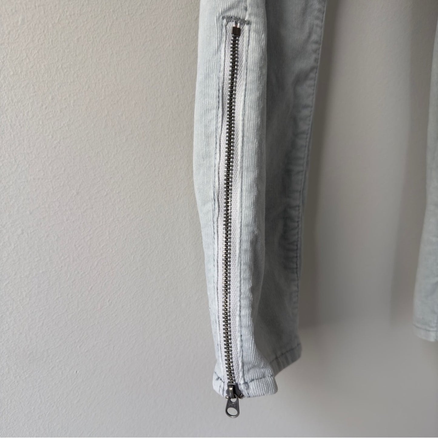 Pilcro and the Letterpress Corduroy Zipper Ankle Pants light blue pockets button