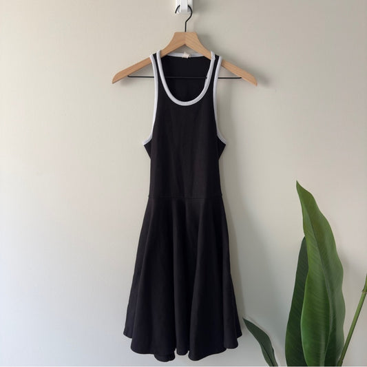Anthropologie Daily Practice Cutout Back Black White A-Line Mini Dress Athletic