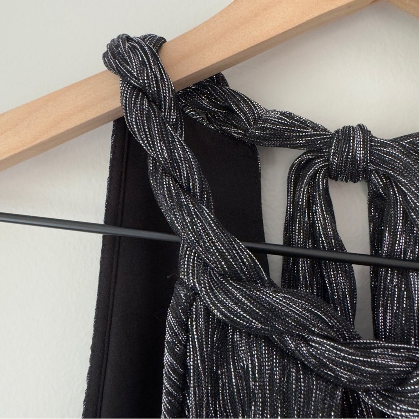 Ella Moss Twisted Keyhole Neckline Shimmer Tiered Mini Dress Sleeveless Flowy XS