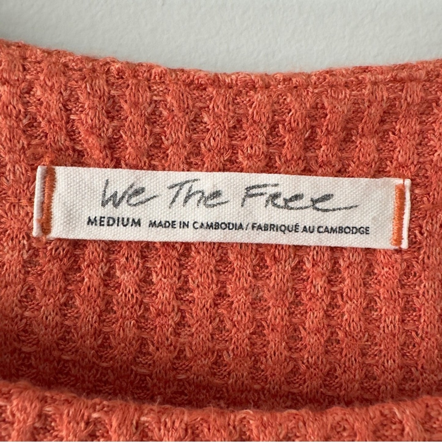 Free People We the Free North Shore Thermal Tunic Top Knit Sweater thumb holes M