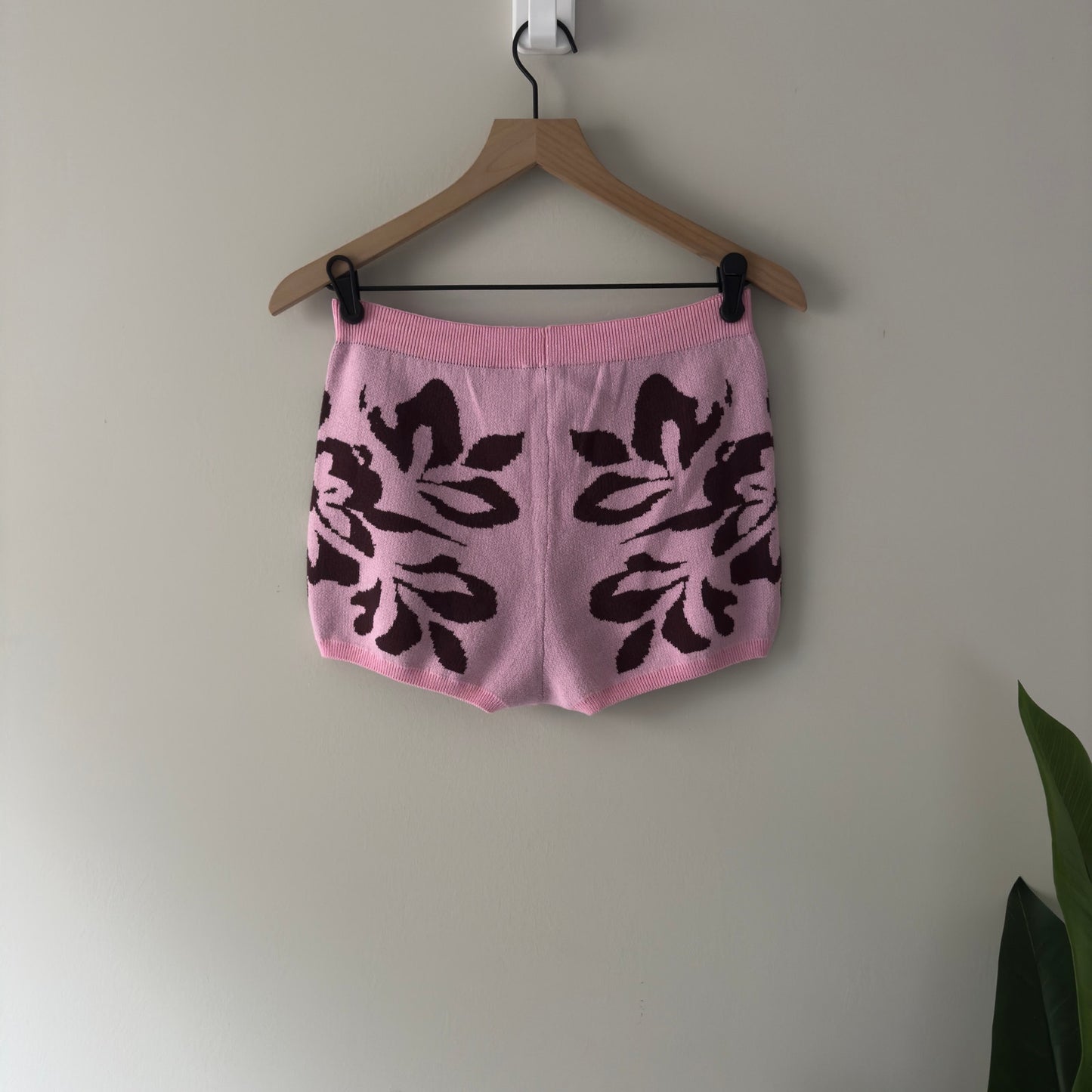 Free People Kaia Swit Shorts in Bright Lilac Combo Pink Floral Knit Micro Short