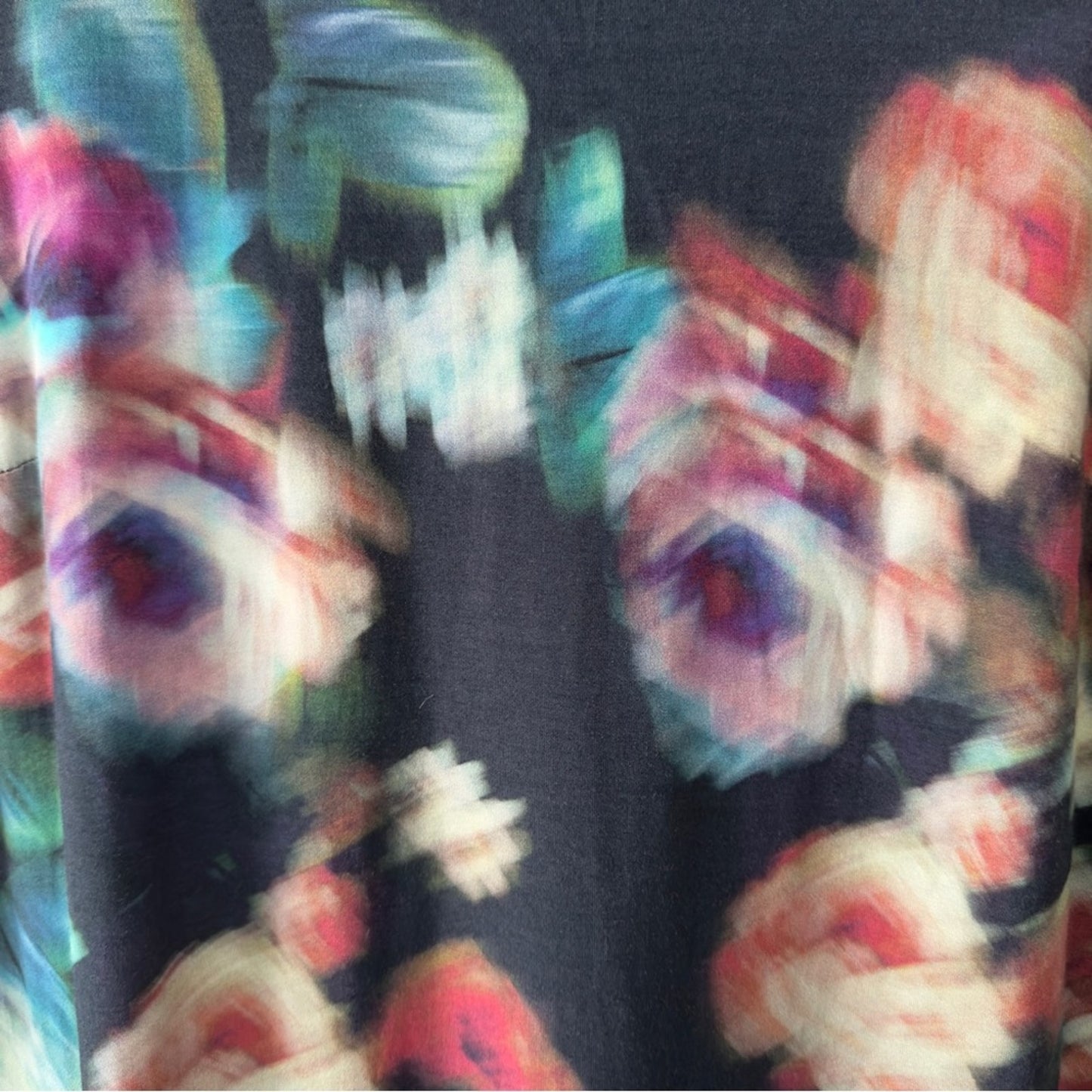 Karen Kane Avant Garden Abstract Dress Floral Sheath Dress 3/4 Sleeve Crew Neck